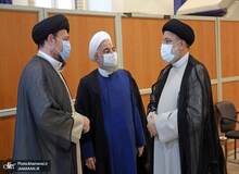 لاریجانی و سیدحسن خمینی در مراسم تنفیذ حضور داشتند/ کج سلیقگی رسانه ملی در مراسم تنفیذ