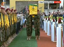 تشییع «هیثم علی طباطبایی» فرمانده ارشد حزب‌الله و ۲ همراهش در ضاحیه بیروت