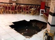 فروچاله در صومعه سرا مهمانان مراسم عروسی را در خود فرو برد+عکس 
