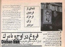 روایت فریدون فرخزاد از خواهرش/ فریدون فرخزاد: فروغ ۱۷ سال تمام می‌مُرد/ الان از دست منتقدان راحت است!/ فروغ یک درویش واقعی بود/ چون شعر می گفت بدون حق شد، حق داشتن فرزند، پدر و مادر و زندگی!