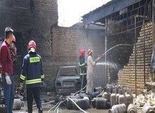 ۵۰۰ عدد سیلندر گاز در جایگاه فلاورجان طعمه حریق شد