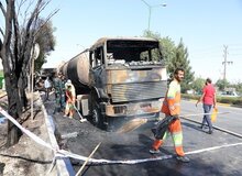 آتش‌سوزی تانکر حمل بنزین قربانی گرفت