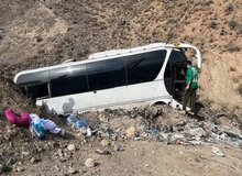 واژگونی یک دستگاه اتوبوس در جاده هراز
