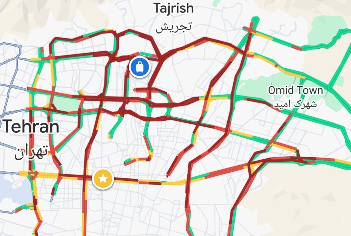 ترافیک تهران تم شب یلدا گرفت/ عکس