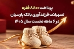 پرداخت ۸۸۰۰ فقره تسهیلات فرزندآوری بانک پارسیان در ۶ماهه سال ۱۴۰۵