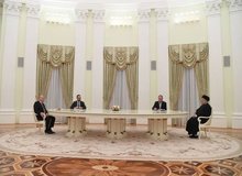  دیدار پوتین با رئیسی با فاصله زیاد/ عکس 