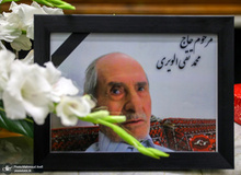موسوی‌لاری و حسین شریعتمداری در مراسم ختم پدر الویری

