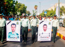 
تشییع پیکر ۲ شهید نیروی انتظامی در بندرعباس